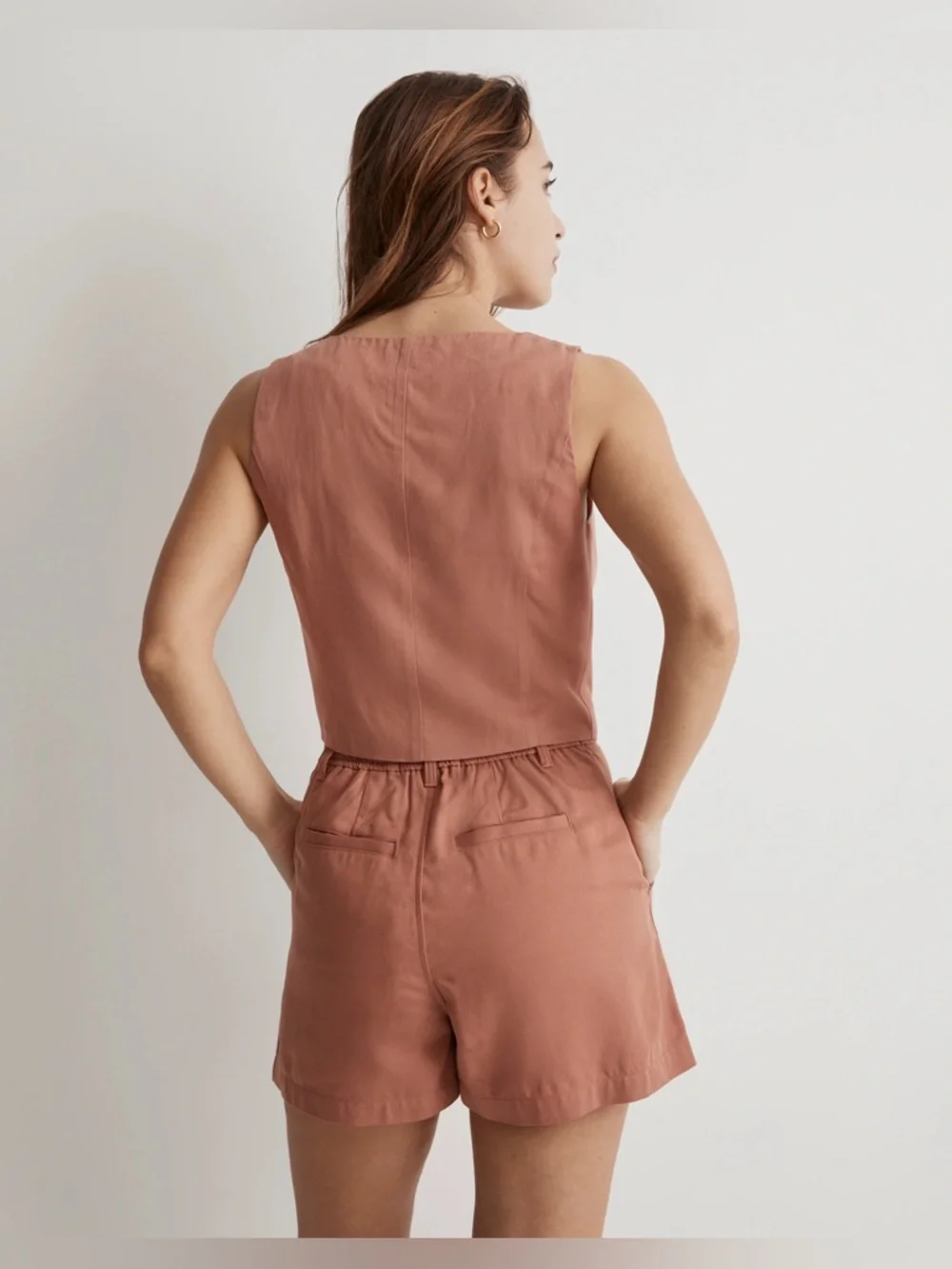 Madewell Dried Rose Katrina Crop Vest Top size 2 EUC - Picture 3 of 8